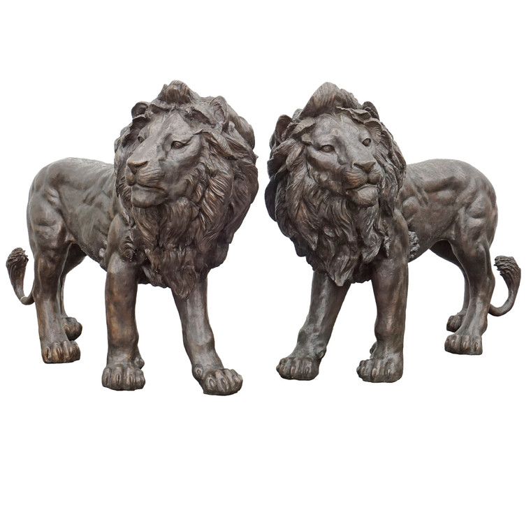 A6999AC Vintage Pair Walking Lions Extra Large