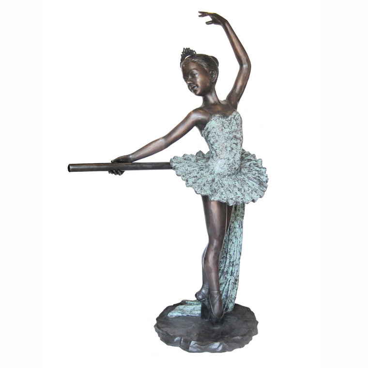 A6734T Vintage Standing Ballerina Holding Rail