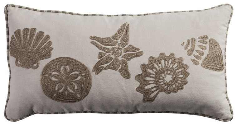 Homeroots Khaki Ivory Decorative Lumbar Pillow 403189