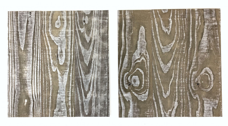 Homeroots Set Of Two Greywash And Natural Wood Wall Art Hanging Panels 415201