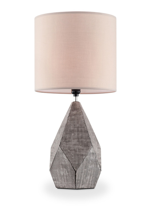 Homeroots Gray And Black Faceted Table Lamp 468659