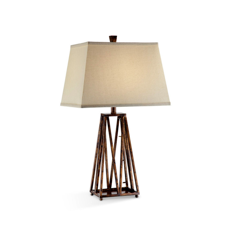 Homeroots Minimalist Wooden Lamp With Cream Fabric Shade 468675