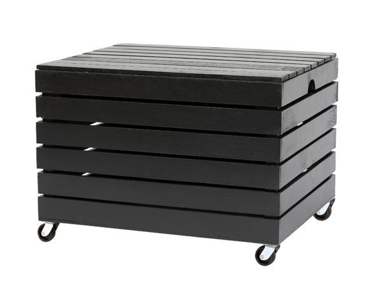 Homeroots 18" Chic Black Crate Rolling File Cabinet Storage Box 471949