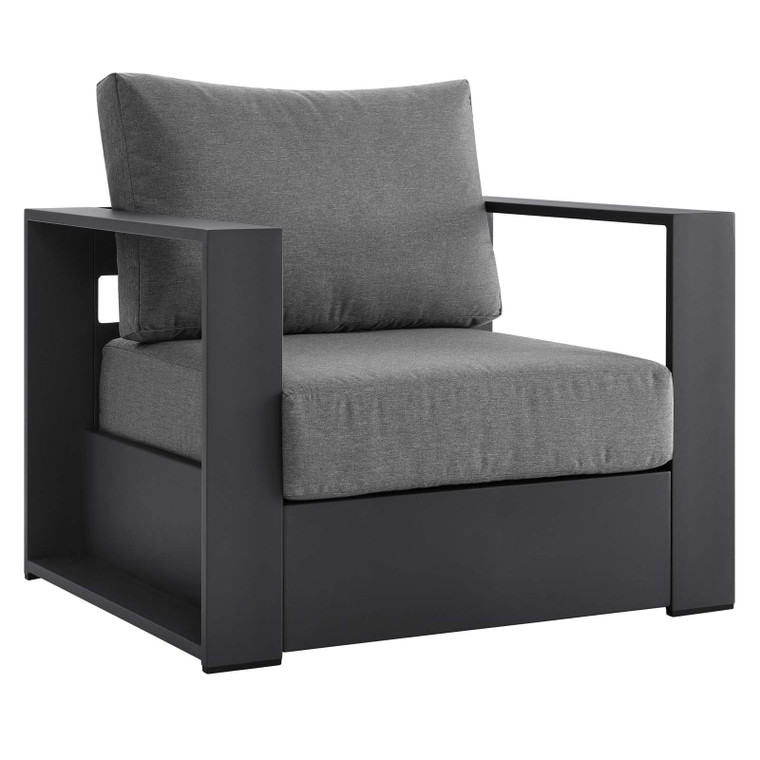 Tahoe Outdoor Patio Powder-Coated Aluminum Armchair - Gray Charcoal EEI-5675-GRY-CHA By Modway Furniture