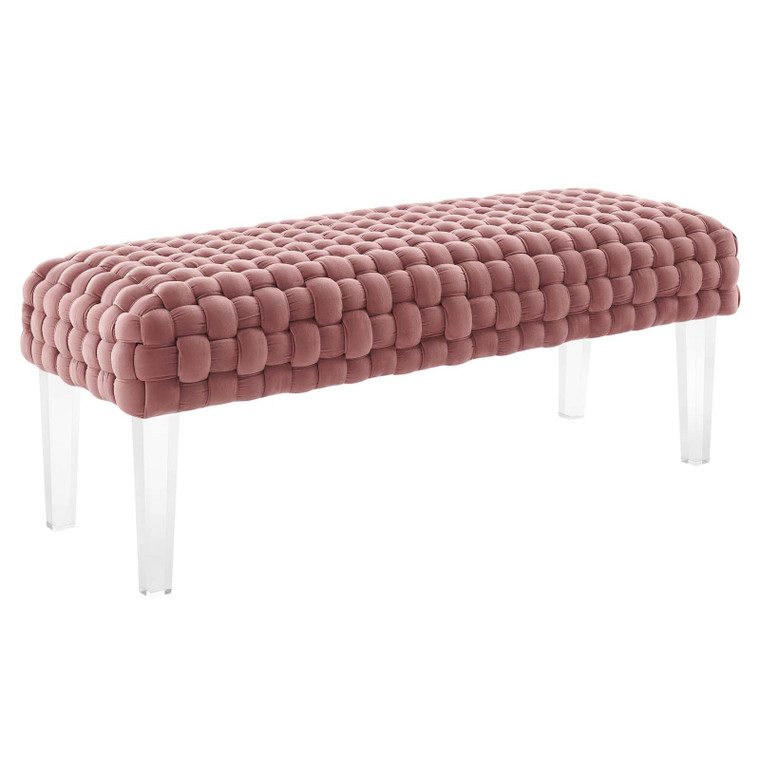 Prologue Woven Performance Velvet Ottoman - Dusty Rose EEI-5037-DUS By Modway Furniture