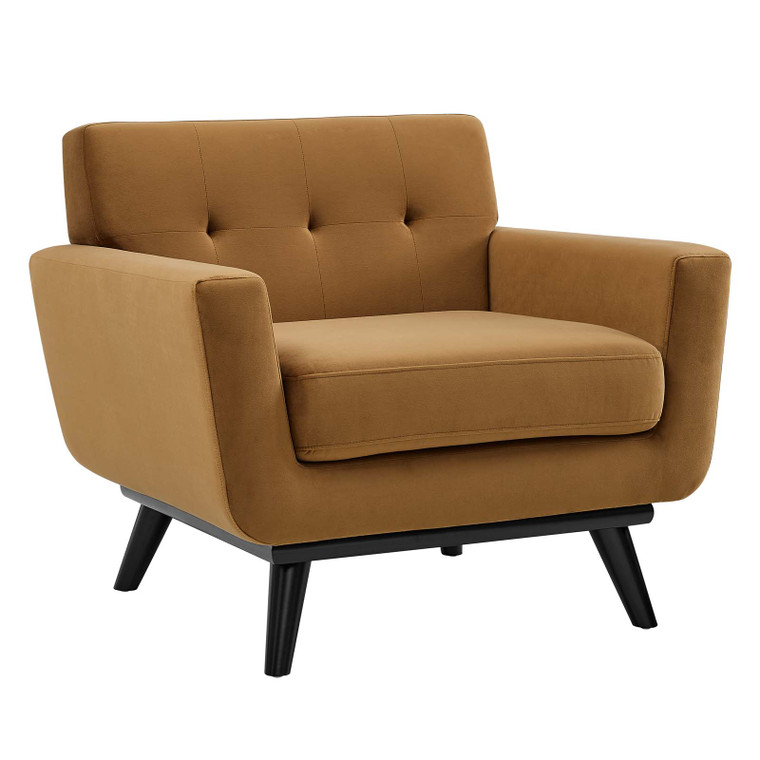 Engage Performance Velvet Armchair - Cognac EEI-5598-COG By Modway Furniture