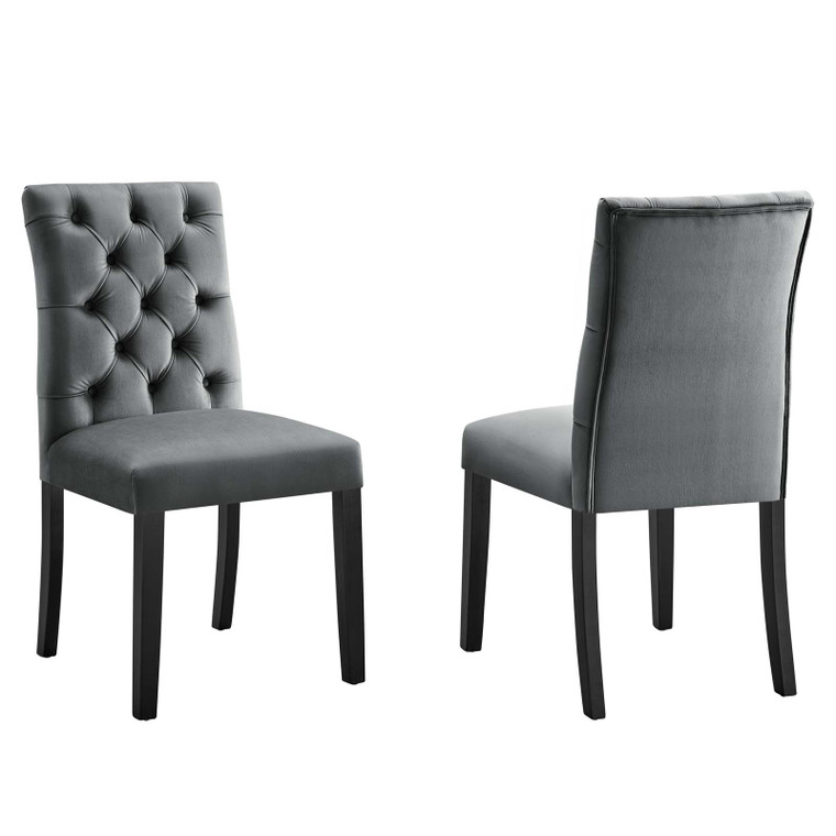 Duchess Performance Velvet Dining Chairs - Set Of 2 - Gray EEI-5011-GRY By Modway Furniture