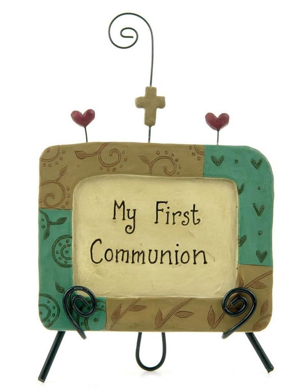 123-84470 My First Communion Tan Plaque On Easel - Pack of 6