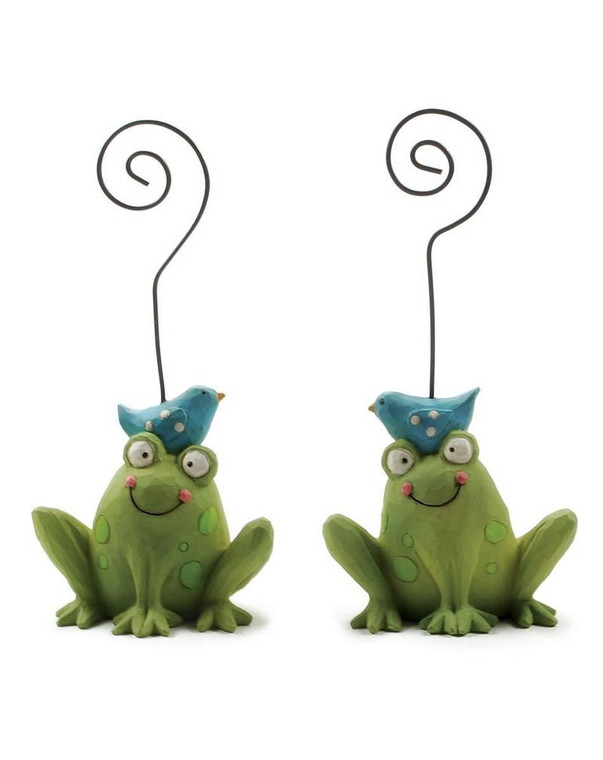 123-86135 Set of 2 Frogs With Bluebirds Note Holders - Pack of 6