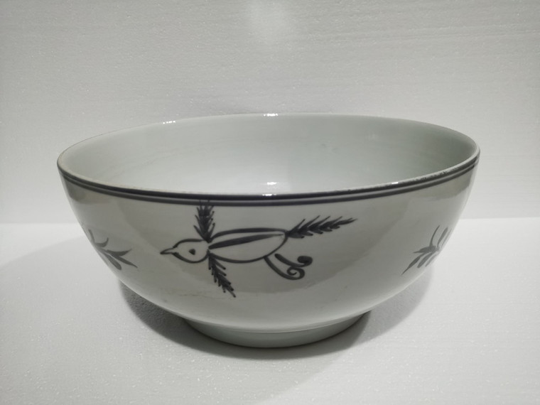 Vintage White Crackle Flying Bird Bowl 1540K By Legend Of Asia
