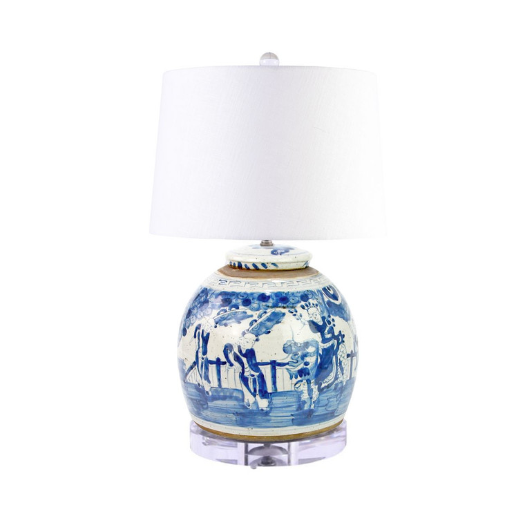 Lamp Vintage Large Ming Jar Enchanted Children Acrylic Base L1217D-L By Legend Of Asia