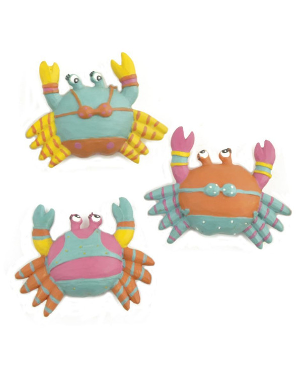 124-85072 Set of 3 Colorful Crabs In Swimsuits - Pack of 4