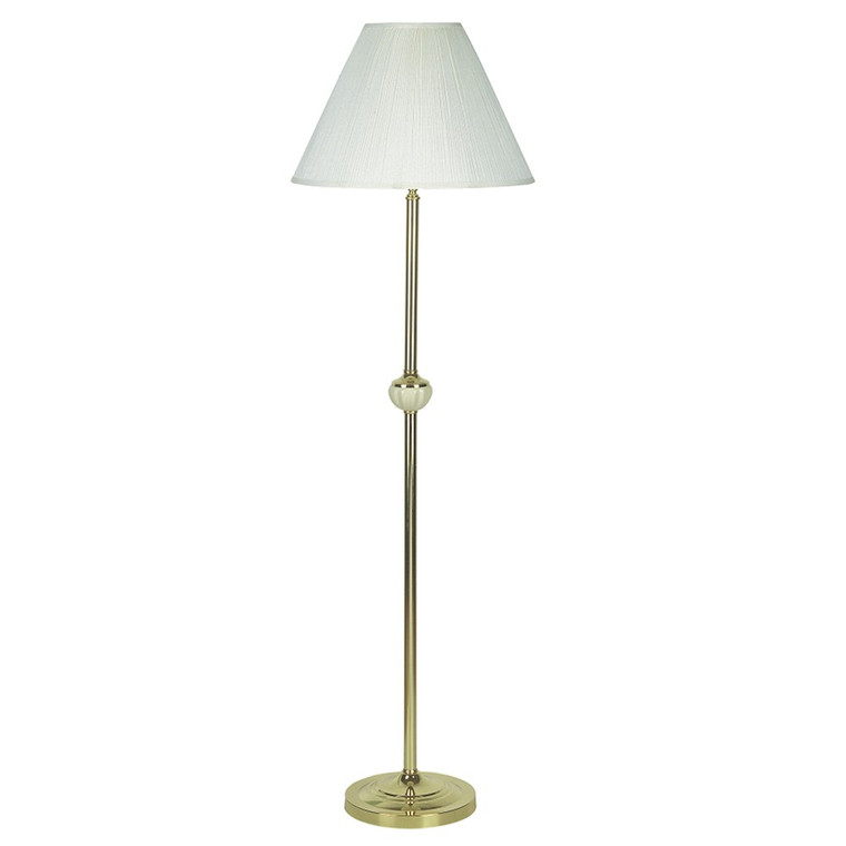 Homeroots Gold And White Floor Lamp With Ceramic Accent 468392
