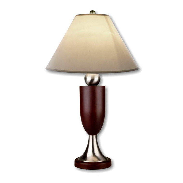 Homeroots Silver And Brown Metal Table Lamp 468423