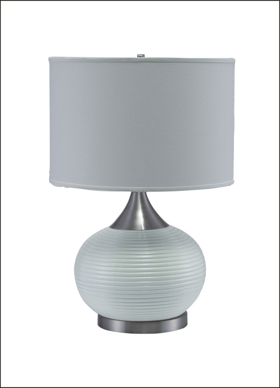 Homeroots Minimalist White And Silver Table Lamp 468483