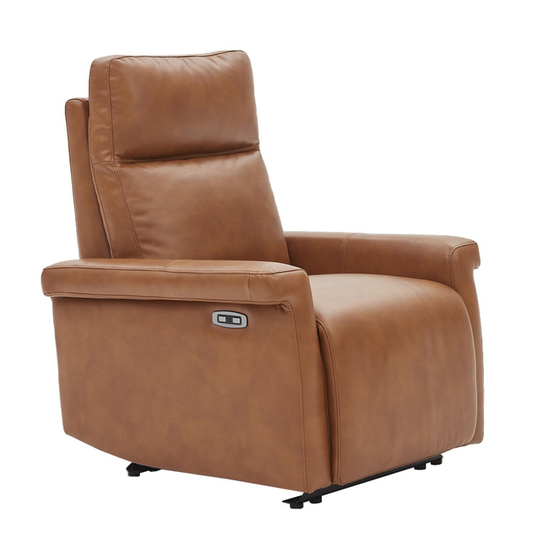 Homeroots Brown Faux Leather Recliner Chair With Usb Port 473560
