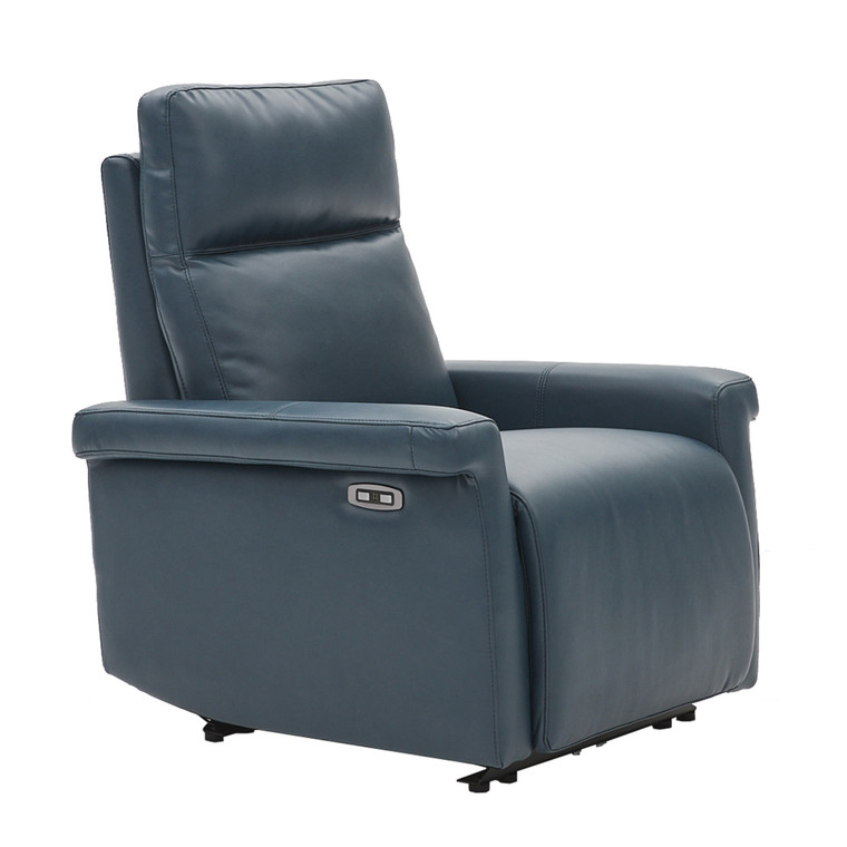 Homeroots Blue Faux Leather Recliner Chair With Usb Port 473561
