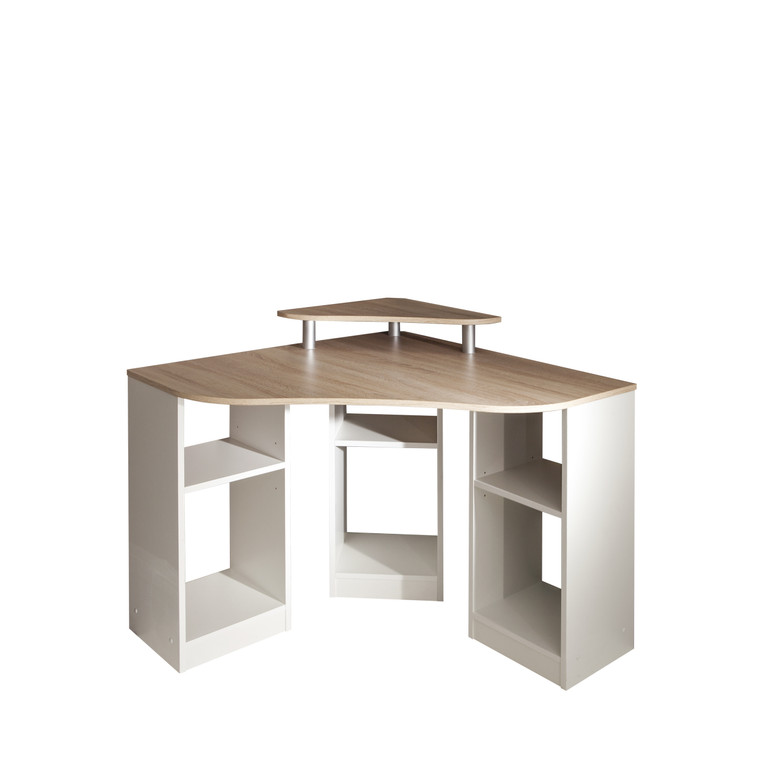 TemaHome Corner Desk - Natural Oak Color / White - E1112A0300X00