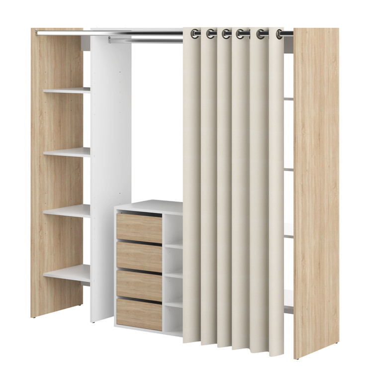 TemaHome Tom Clothes Storage System - 2 Columns & Shoe Cabinet - Oak Color Color / Ecru - X4320X0377R00