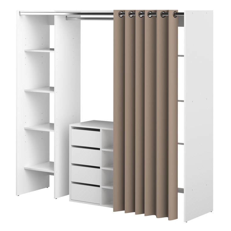 TemaHome Tom Clothes Storage System - 2 Columns & Shoe Cabinet - White / Taupe - X4320X2191R00