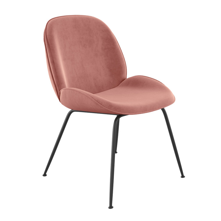 Aeon Velvet Accent Chair With Black Legs - Blush Pink - Set Of 2 9304-Blush Pink