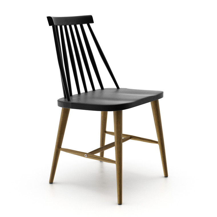 Aeon Black Plastic Dining Chair With Metal Legs - Set Of 2 AE1138-Black