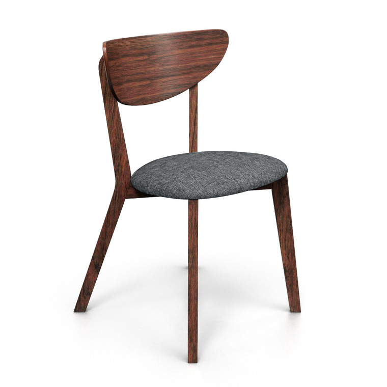 Aeon Walnut & Grey Fabric Dining Chair - Set Of 2 AE331-Walnut-Grey