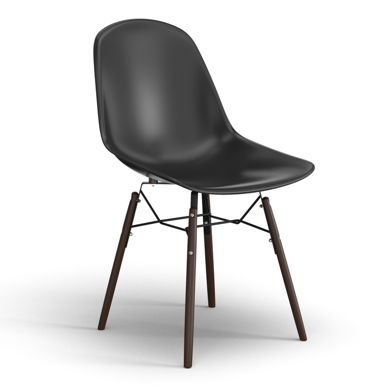 Aeon Black Dining Chair With Walnut Legs - Set Of 2 AE392-DPP-Black-Walnut