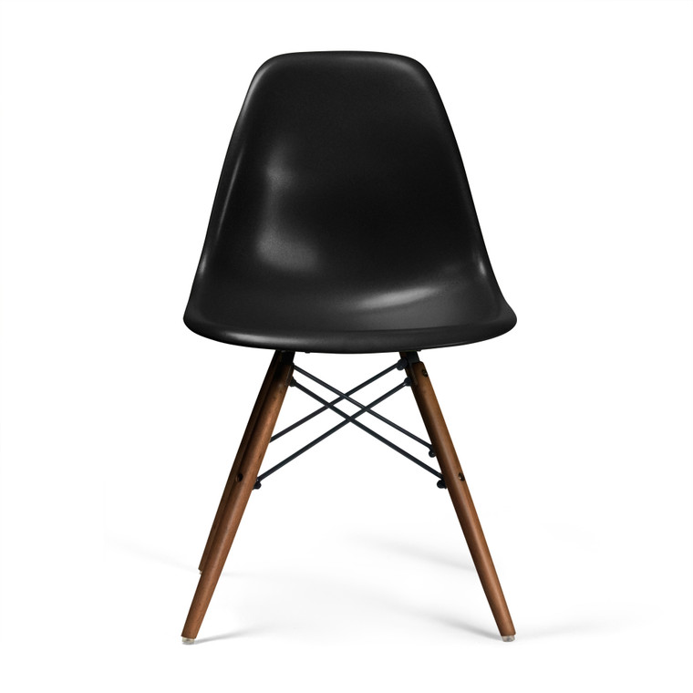 Aeon Black Dining Chair With Walnut Finished Legs AE6501-Black-Walnut