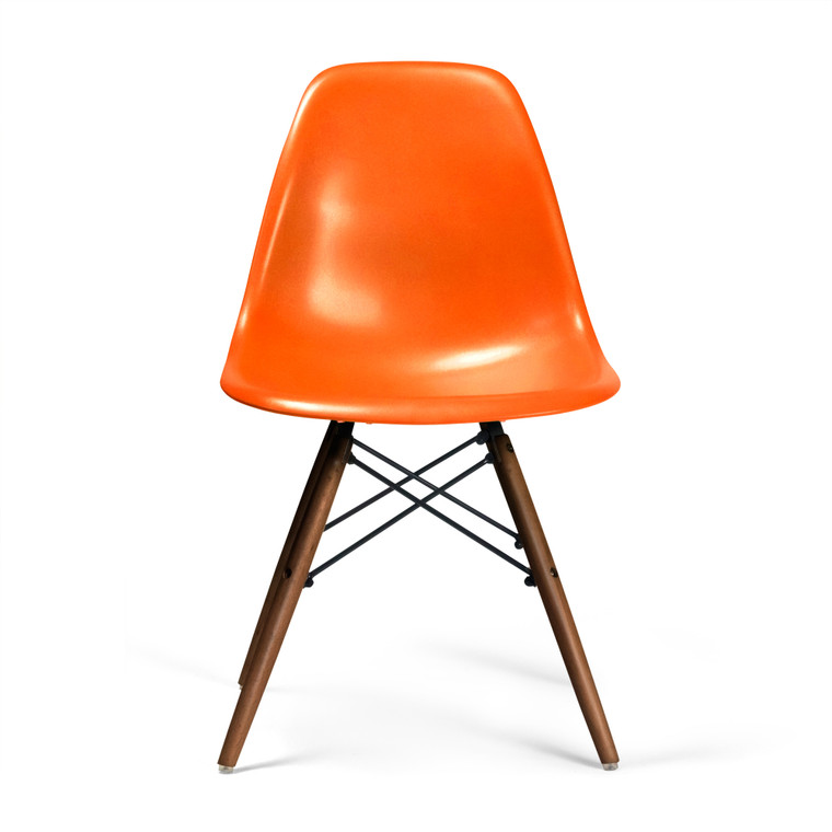 Aeon Orange Dining Chair With Walnut Finished Legs AE6501-Orange-Walnut