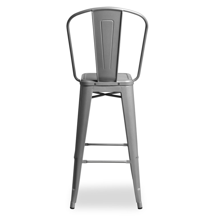 Aeon Silver Powder Coated Galvanized Steel Stool - Set Of 2 AE3504-30-Silver