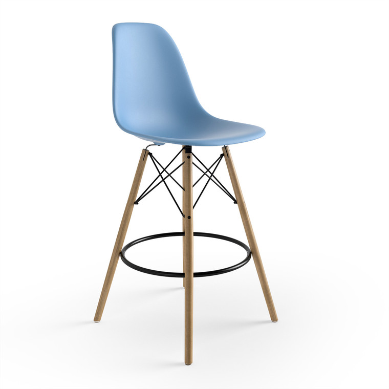 Aeon Blue Counter Stool With Natural Finished Legs - Set Of 2 AE6510-Natural-Blue