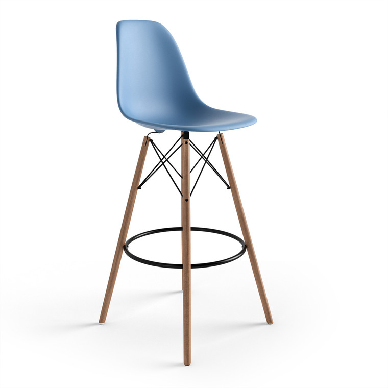 Aeon Blue Bar Stool With Natural Finished Legs - Set Of 2 AE6511-Natural-Blue