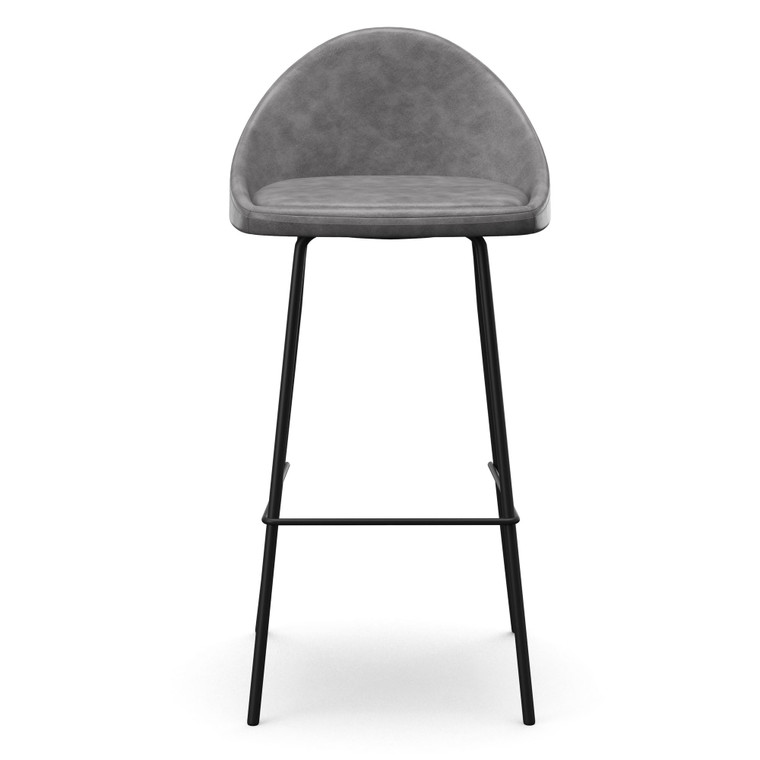 Aeon Smoke Grey Faux Leather Bar Stools - Set Of 2 AE9069-Bar-Smoke Grey