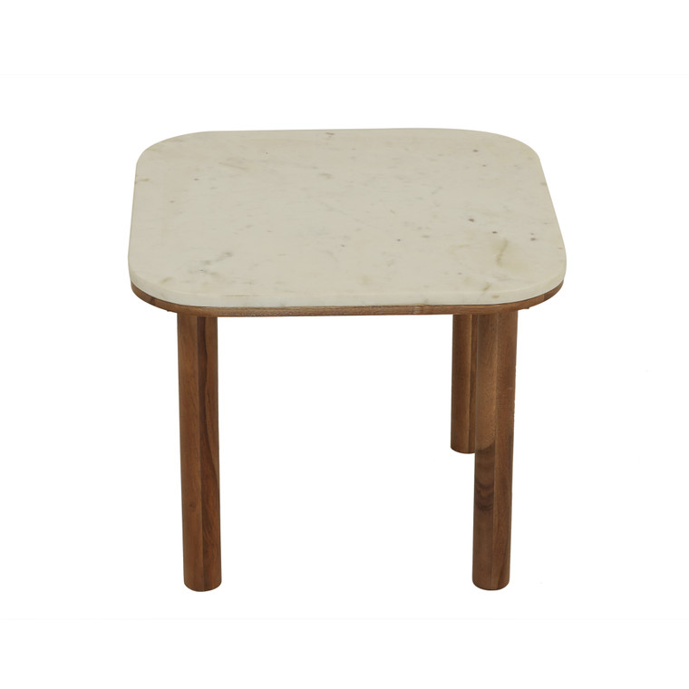 Aeon Marble Top With Walnut Legs End Table AERU-41521
