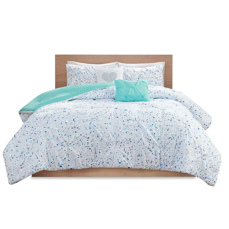 Abby Metallic Printed And Pintucked Comforter - Full/Queen ID10-2115 By Olliix
