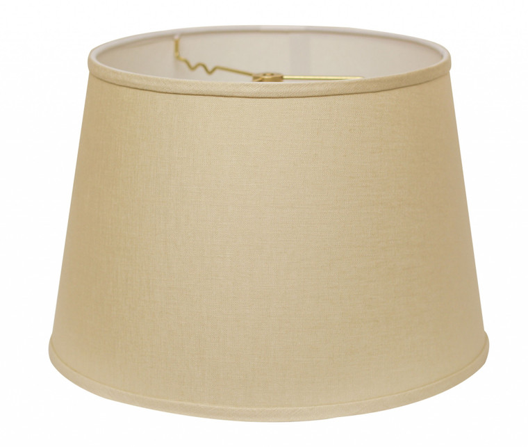 Homeroots 16" Parchment Biege Rounded Empire Slanted Linen Lampshade 470269