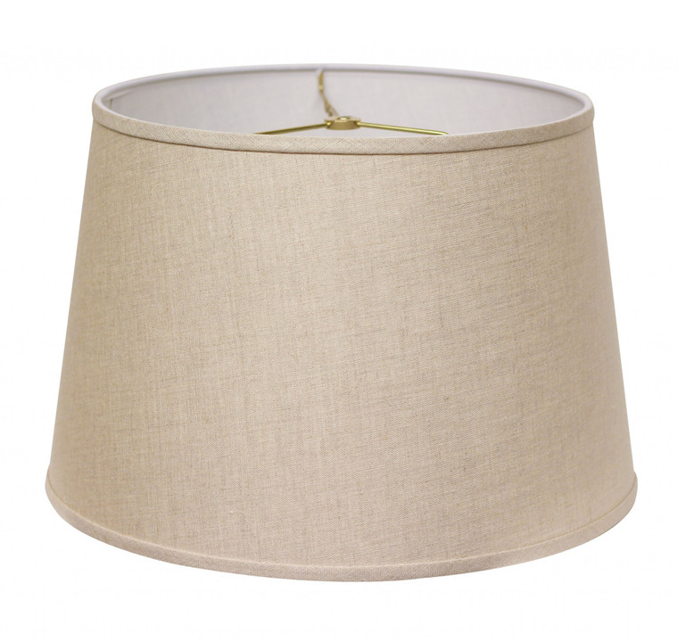 Homeroots 16" Dark Wheat Rounded Empire Slanted Linen Lampshade 470270