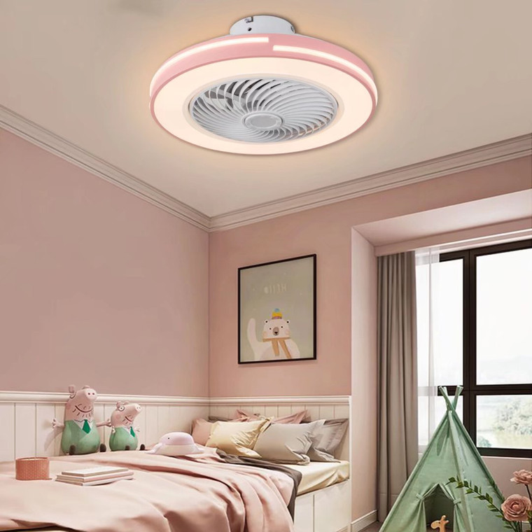 Homeroots Compact Pink Led Ceiling Fan And Light 475197