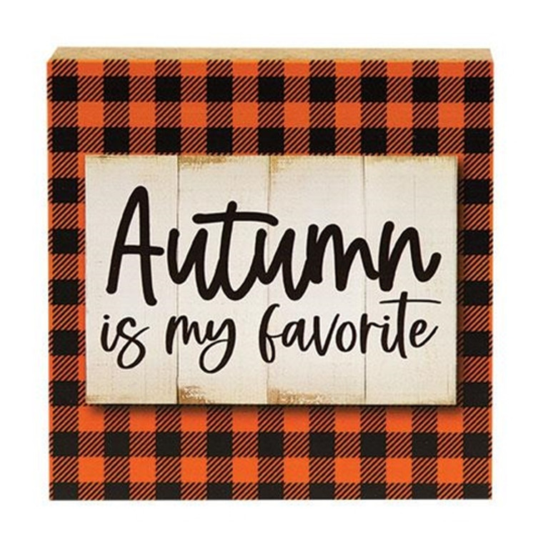 Autumn Is My Favorite Square Block G24178 By CWI Gifts