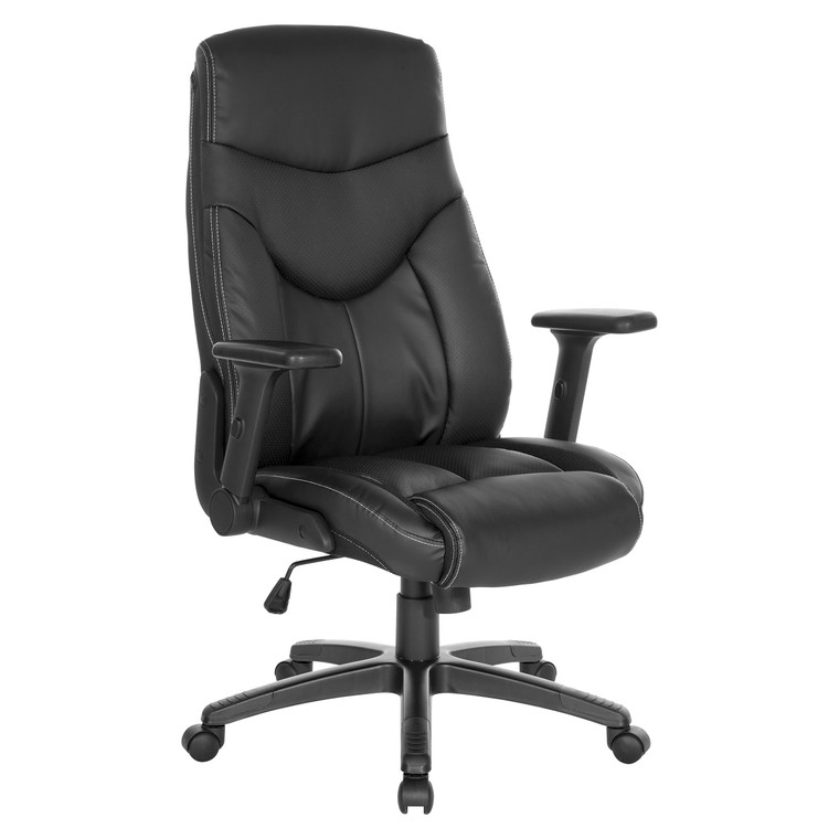 Office Star Exec Bonded Leather Office Chair - Black EC90200-EC3
