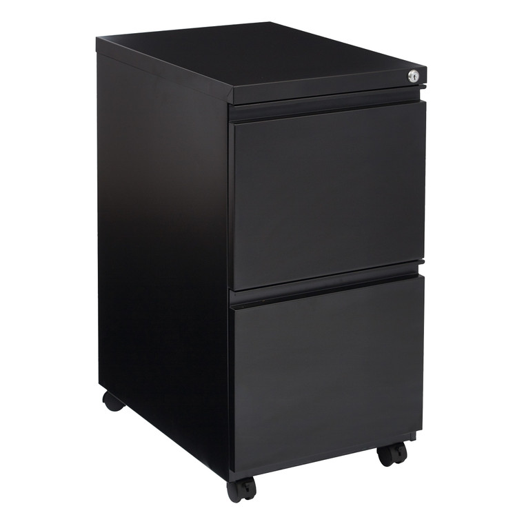 Office Star 22" Closed Top Mobil Pedestal File Cabinet - Black PTC22FF-B