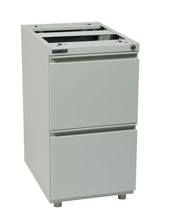 Office Star 22" Open Top Pedestal File Cabinet With Adjustable Glides - Light Grey PTO22FF-G