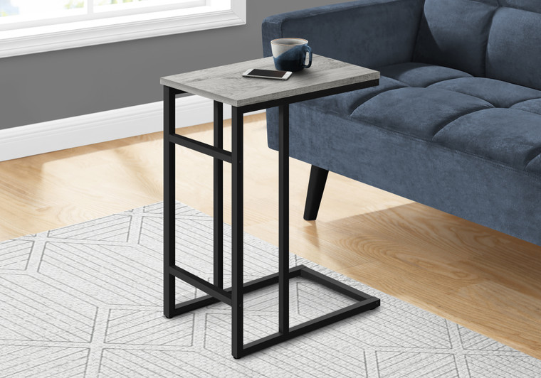 Monarch Accent Table - 24"H - Grey - Black Metal I 2171