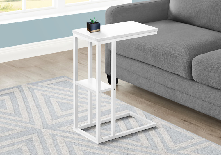 Monarch Accent Table - 25"H - White - White Metal I 3676