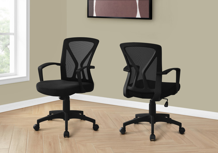 Monarch Office Chair - Black - Black Base On Castors I 7339