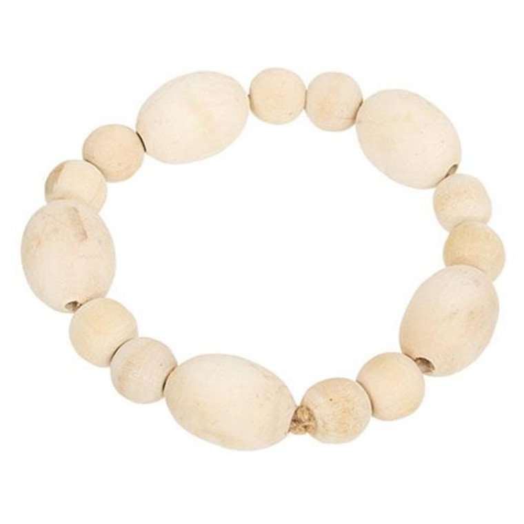 *Natural Wood Oval Bead Candle Ring G36127 By CWI Gifts