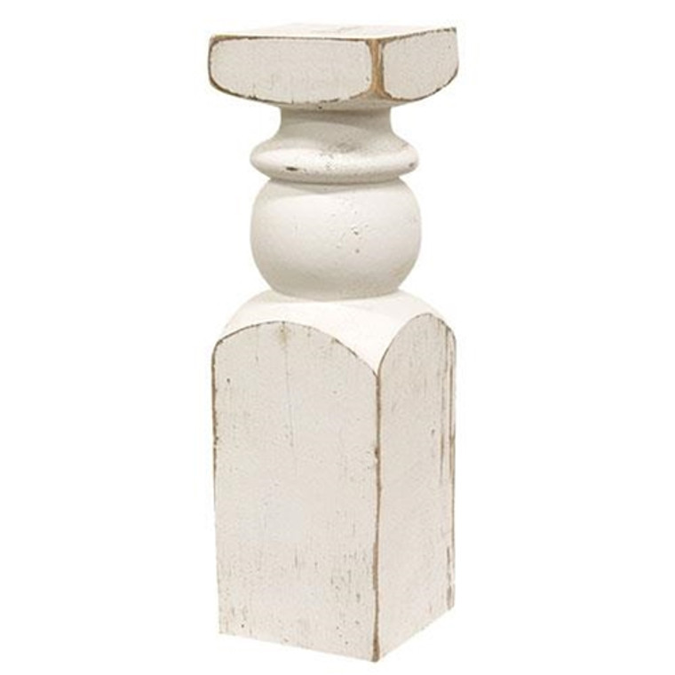 Distressed Wooden Candle Pedestal 11.75"H GH23 By CWI Gifts