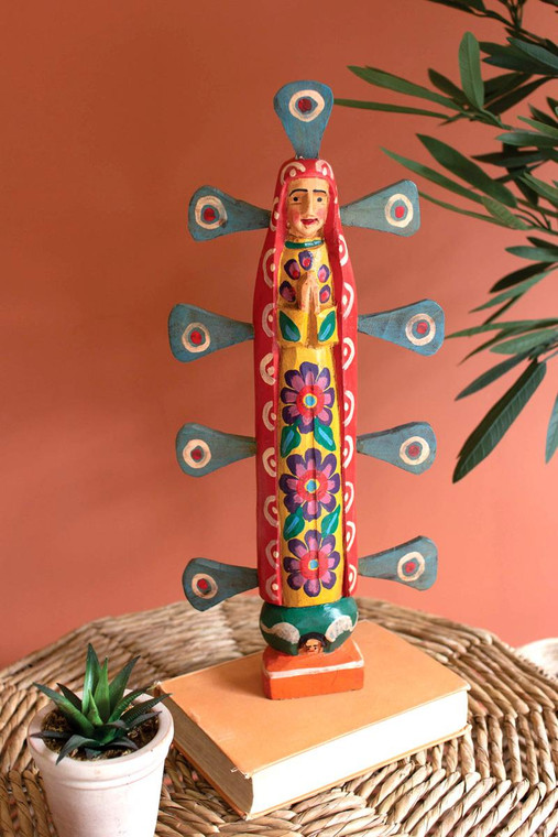 Painted Wooden Virgin Guadalupe GJC1010 By Kalalou
