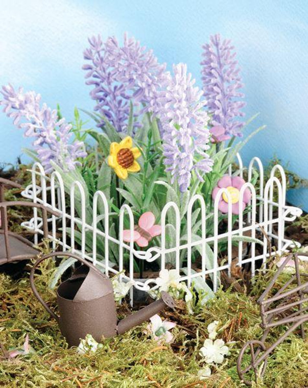 1466-71273 Blossom Bucket White Mini Picket Fence - Pack of 11